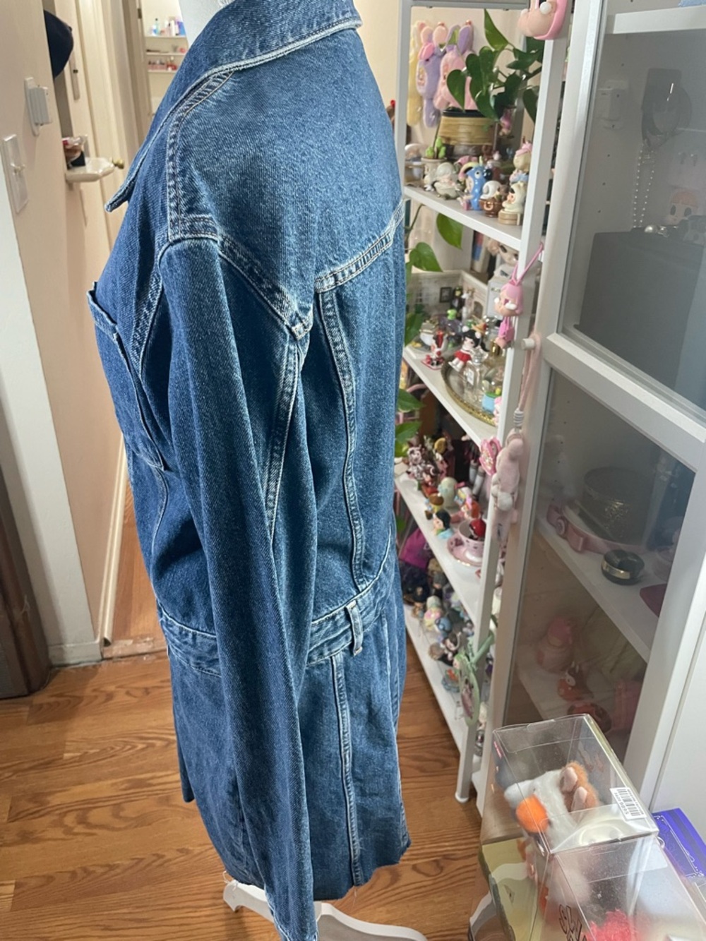 Zara Denim Shirt Dress NWT Size L Button Front Belted Raw Hem Mini 👖✨ - Picture 4 of 10